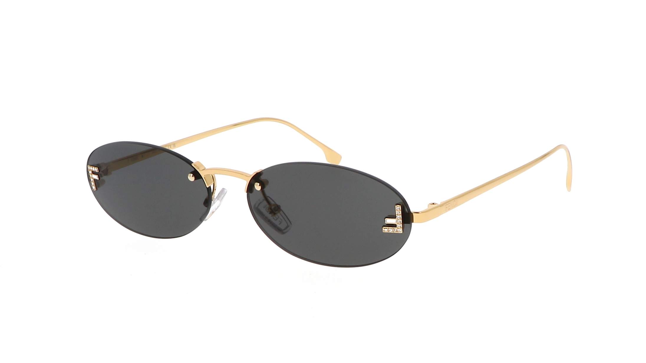 Fendi First FE4075US 30A gold oval sunglasses